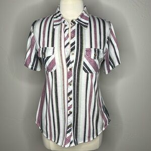 Eden & Olivia  Striped short sleeve top  Size Medium